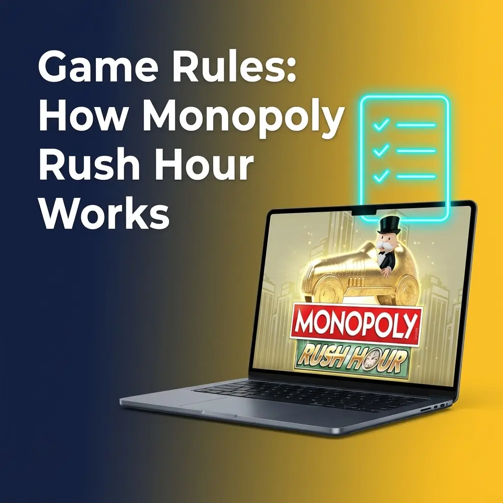 Monopoly Rush Hour live game show spinning wheel with bonus rounds and Mr. Monopoly on 3D board