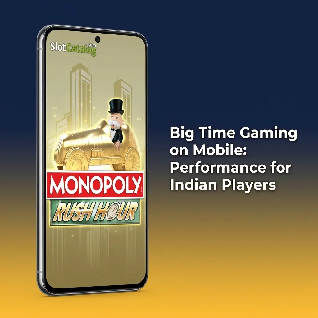 Big Time Gaming mobile performance for Indian players showing HTML5 casino games on smartphones and tablets