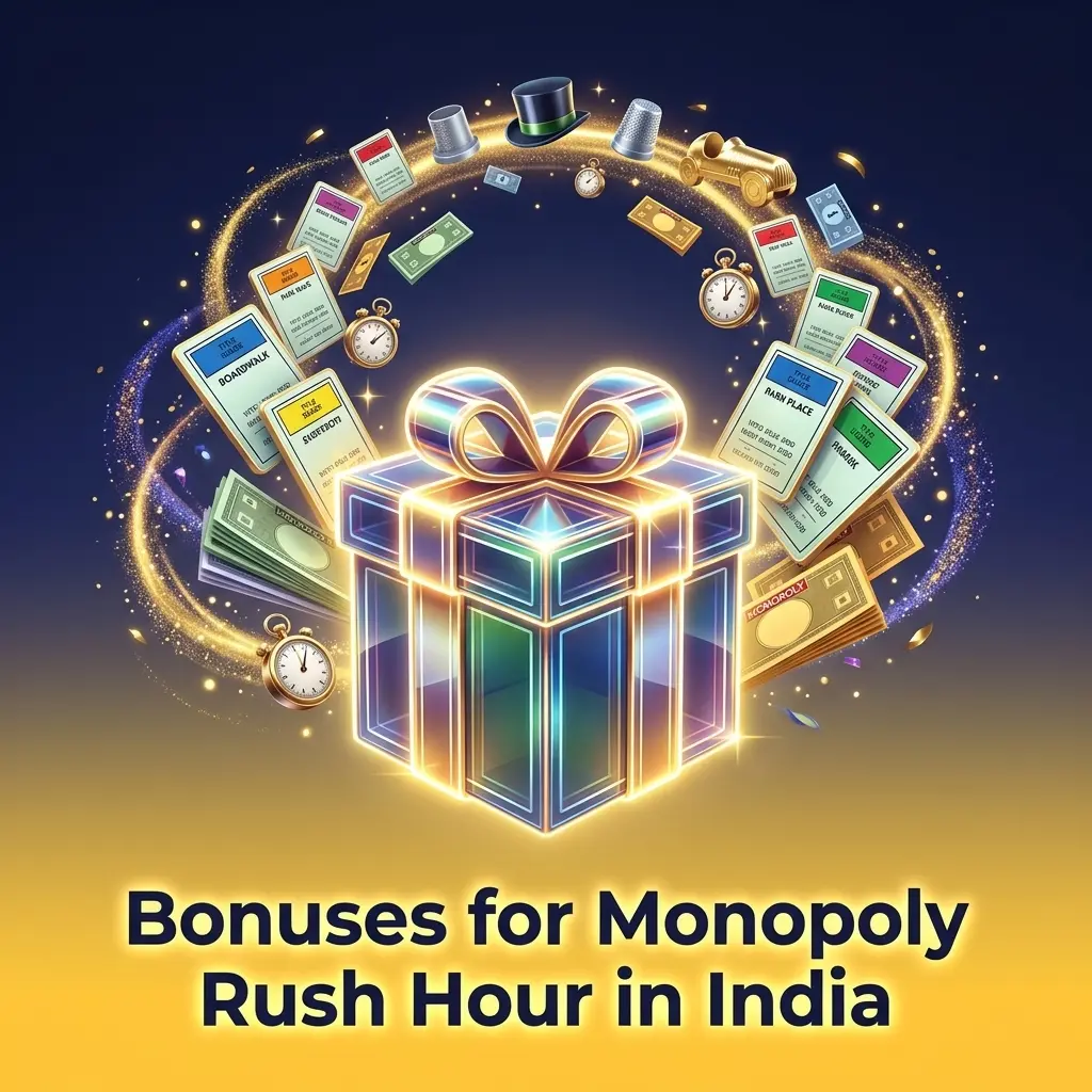 Monopoly Rush Hour casino bonuses in India including welcome offers, free spins, cashback and reload promotions