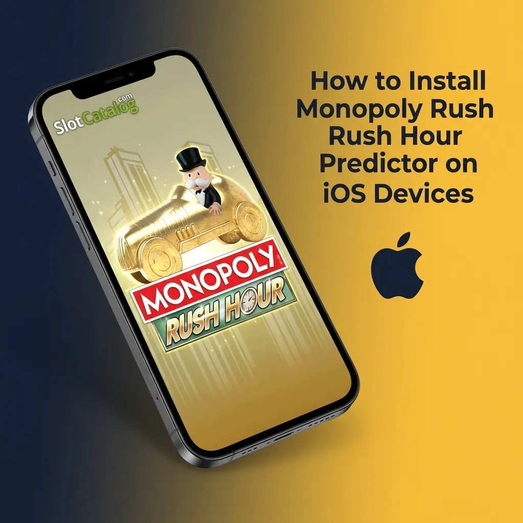 iPhone screen showing steps to install Monopoly Rush Hour Predictor app on iOS via third-party method