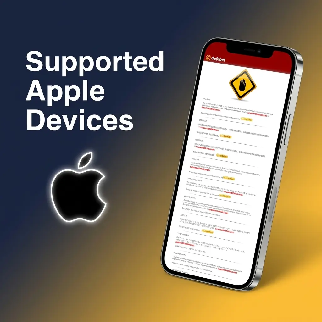 Supported Apple devices list showing 10 compatible iPhone and iPad models from 2020 to 2023 running iOS 12 or later