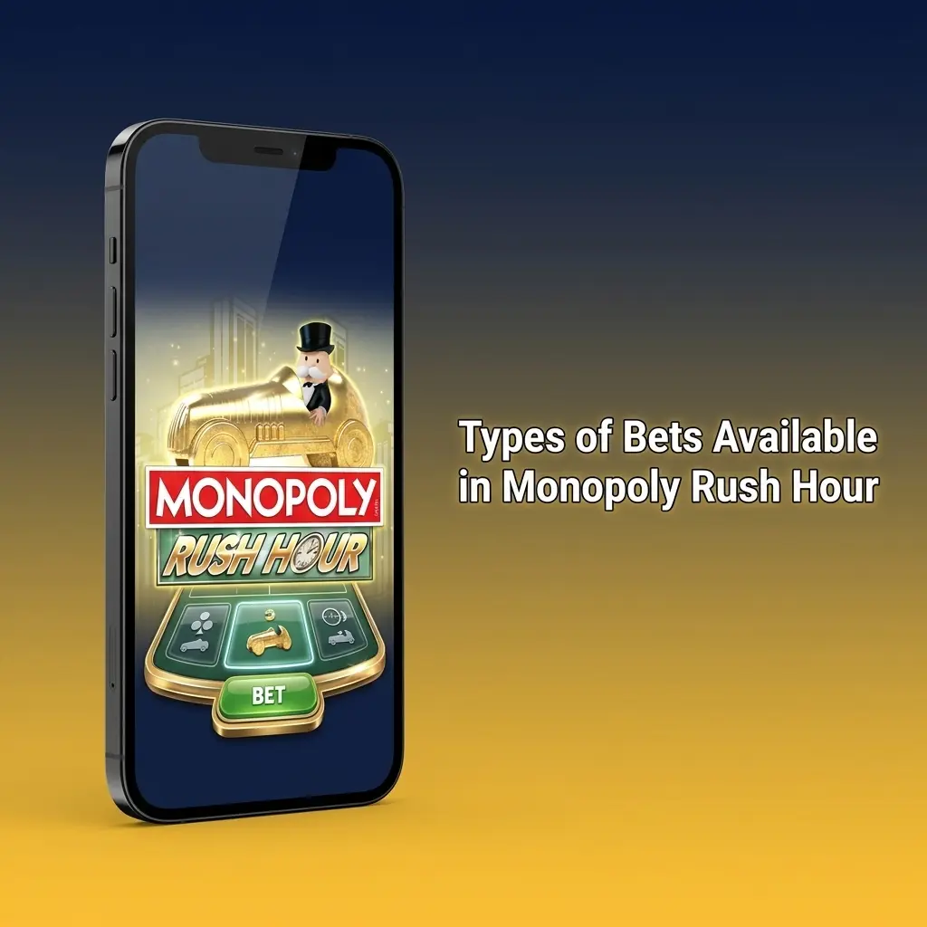 Monopoly Rush Hour bet types including single, multi-bet, auto-bet, and auto-cashout options explained