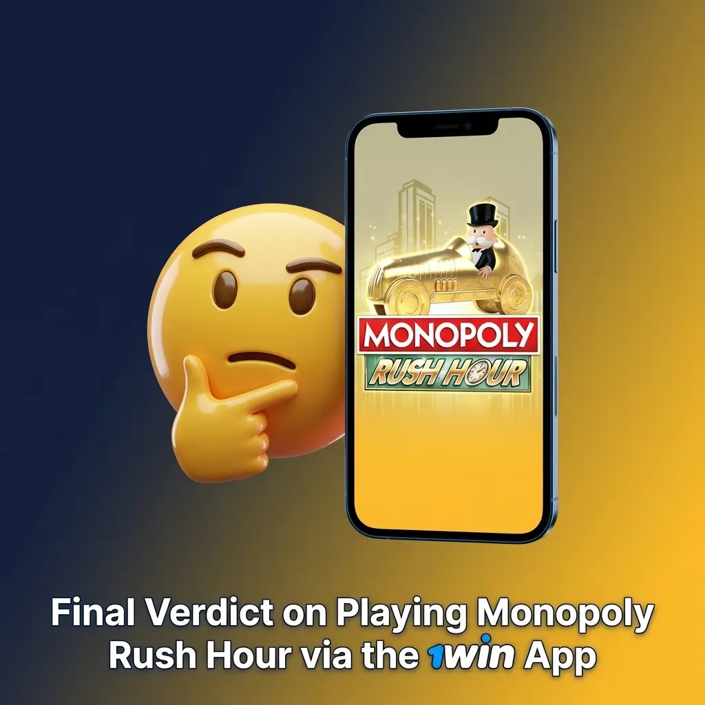 1win app interface showing Monopoly Rush Hour game with UPI payment and Hindi support for Indian players