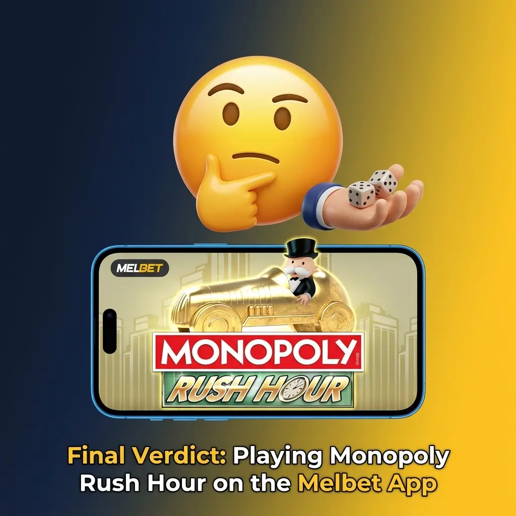 Melbet app interface showing Monopoly Rush Hour game with UPI payment options and casino welcome bonus details