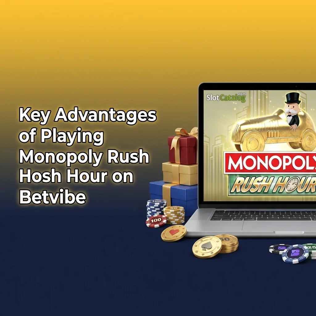 Monopoly Rush Hour on Betvibe showing 96.23% RTP, INR support, live stats, and mobile-optimised interface benefits