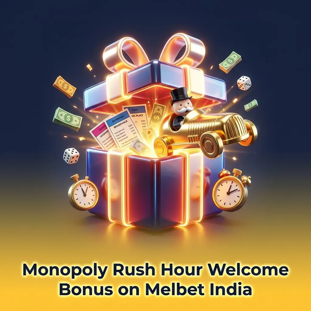 Melbet India Casino Welcome Pack 450% up to 110,178 INR plus 250 free spins for Monopoly Rush Hour players