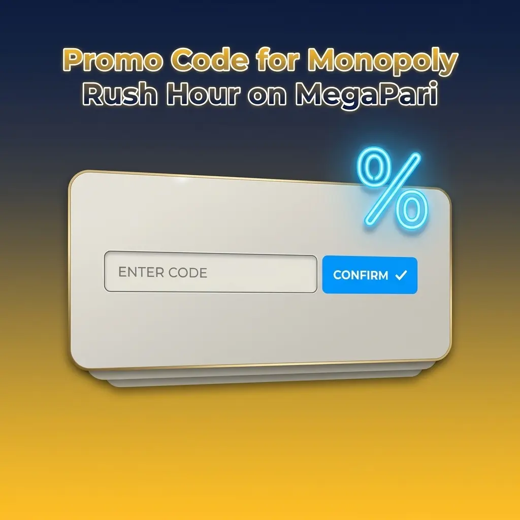 MegaPari promo code MEGAVIP for Monopoly Rush Hour bonus on first deposit registration