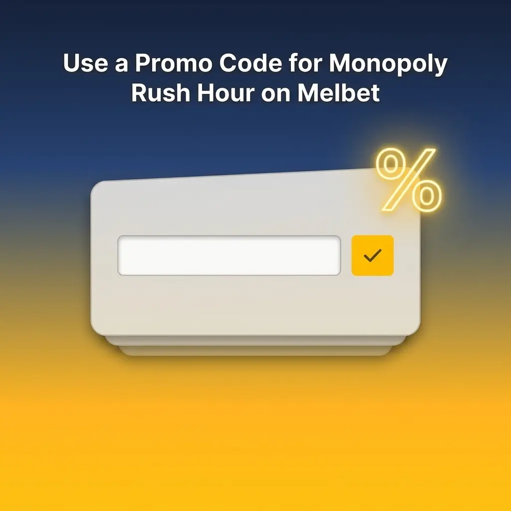 Monopoly Rush Hour promo code MBSPORT entry field on Melbet registration form for bonus rewards